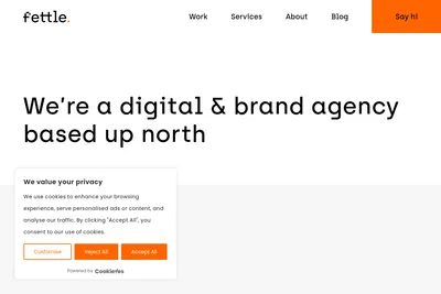 Screenshot of the Fettle Agency homepage