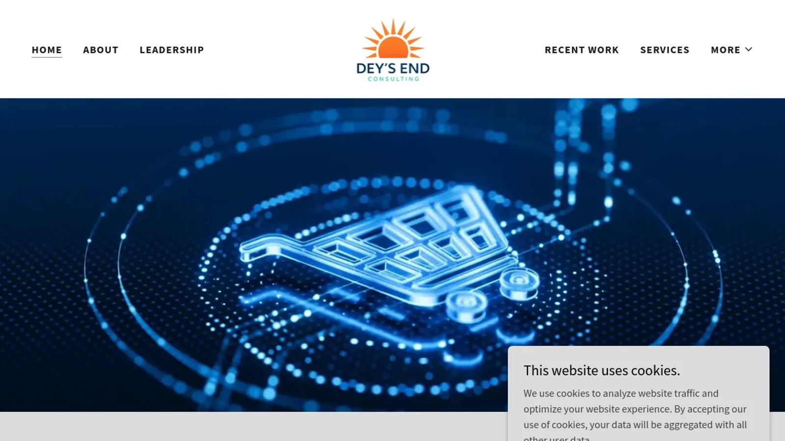Screenshot of the Dey's End Consulting homepage