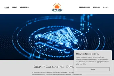 Screenshot of the Dey's End Consulting homepage