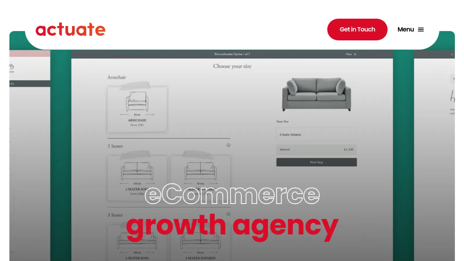 Screenshot of the Actuate Digital Limited homepage