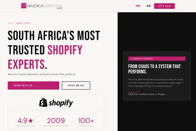 Screenshot of the Maverick Marketing & Web homepage