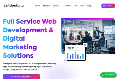 Screenshot of the Clicko Digital homepage