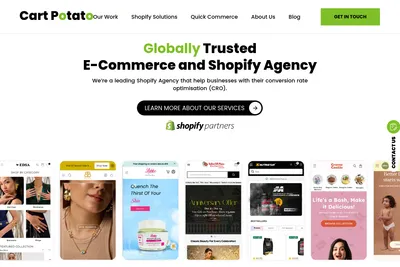 Screenshot of the Cart Potato- E-commerce Division of Digital Kangaroos homepage