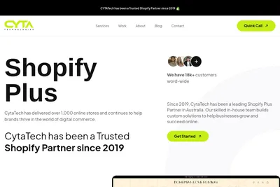 Screenshot of the CytaTech homepage