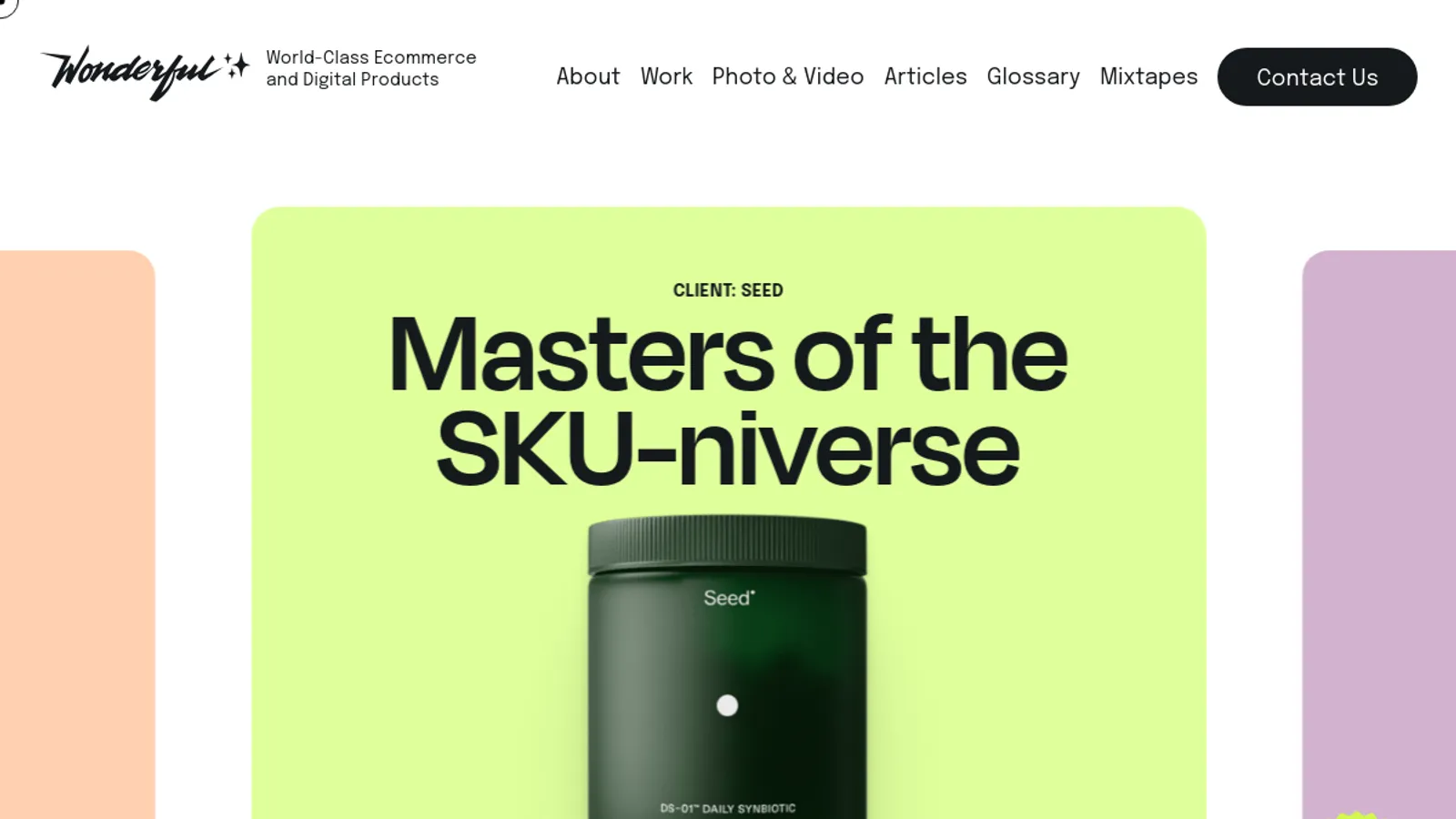 Screenshot of the Wonderful Collective homepage