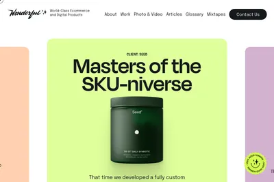 Screenshot of the Wonderful Collective homepage