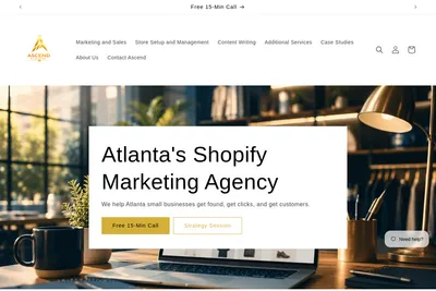 Screenshot of the Ascend Marketing ATL homepage