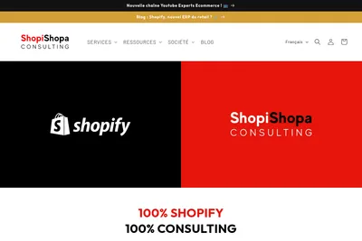 Screenshot of the ShopiShopa Consulting homepage