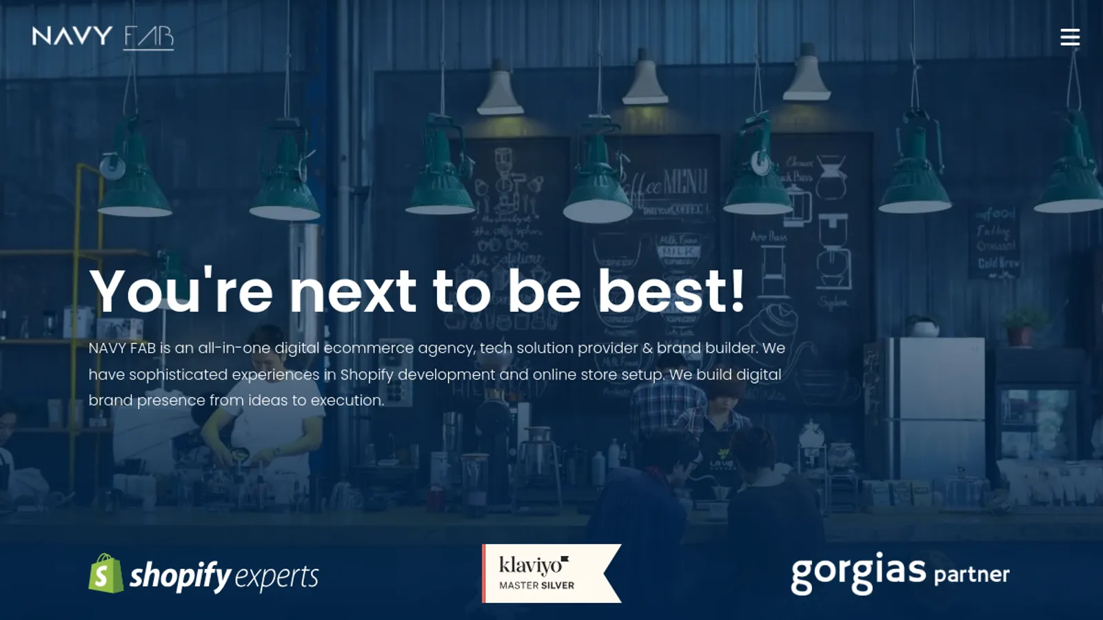 Screenshot of the Navy FAB Design & Development Agency homepage