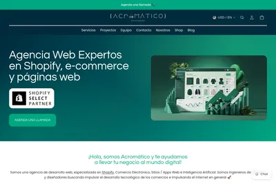Screenshot of the Acromático Development homepage