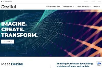 Screenshot of the Dezital homepage