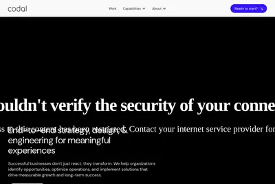 Screenshot of the Codal homepage