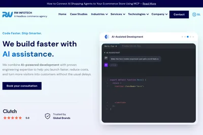 Screenshot of the RW Infotech homepage