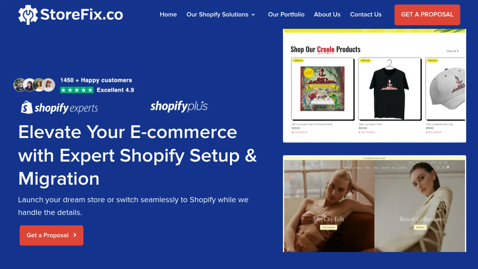 Screenshot of the Store Migration & Redesign Built for Speed, Sales & Scale homepage