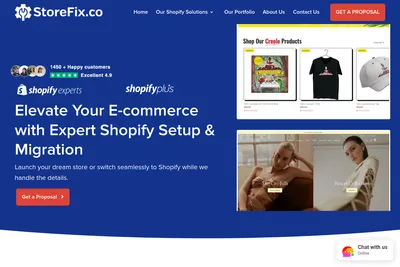 Screenshot of the Store Migration & Redesign Built for Speed, Sales & Scale homepage
