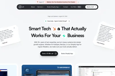 Screenshot of the Emersoft homepage