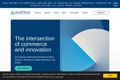 Screenshot of the Avatria, a TransPerfect Company homepage