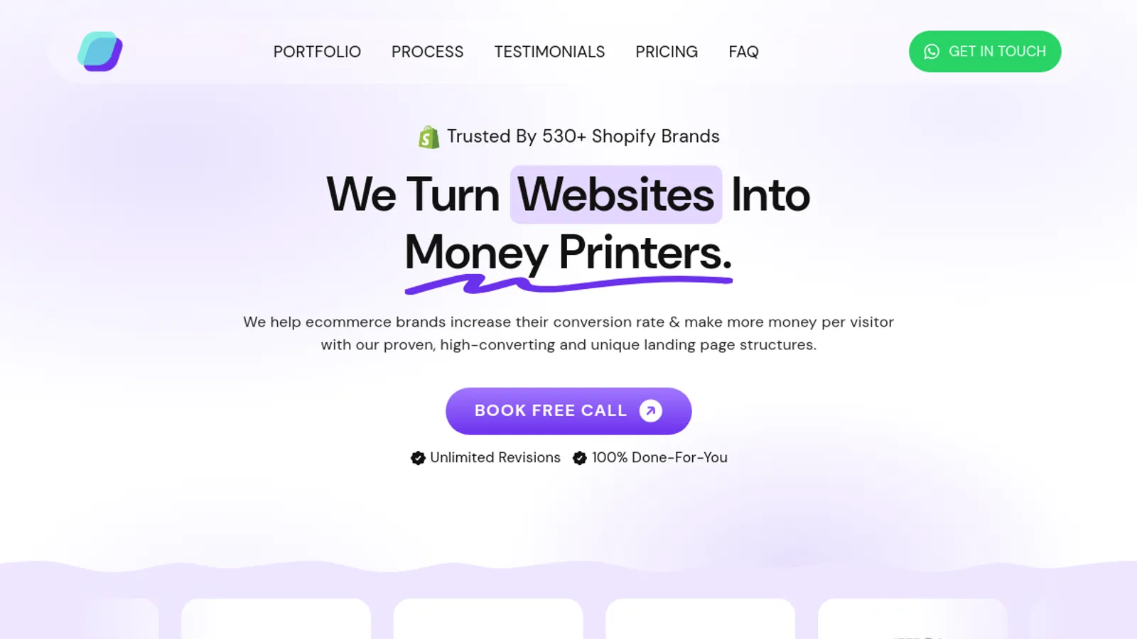 Screenshot of the Webbe Agency homepage