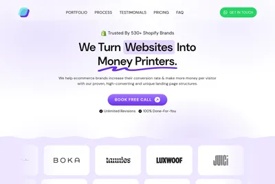 Screenshot of the Webbe Agency homepage