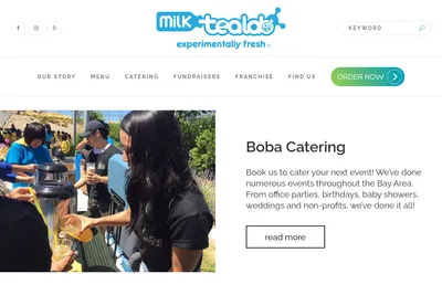 Milk Tea Lab website homepage