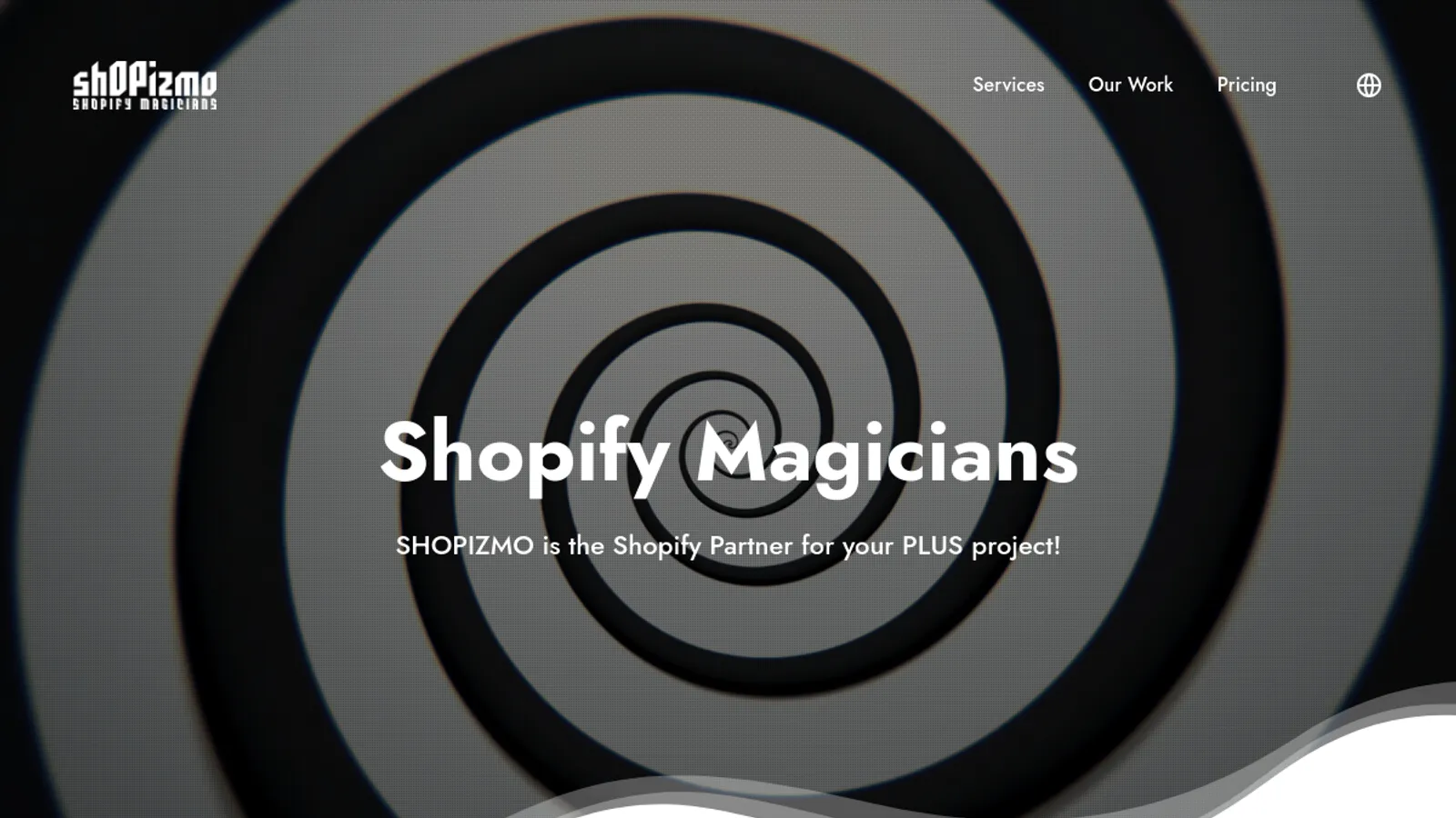 Screenshot of the Shopizmo homepage