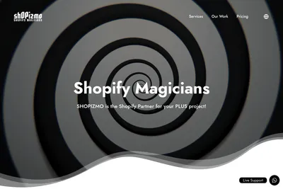 Screenshot of the Shopizmo homepage