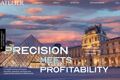 Screenshot of the Atelier Commerce homepage