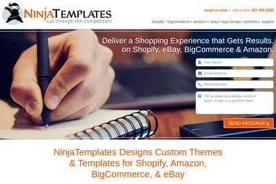 Screenshot of the NinjaTemplates homepage