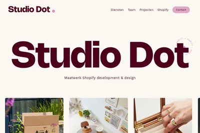 Screenshot of the Studio Dot homepage