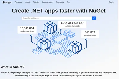 Screenshot of the NuGet Gallery homepage