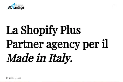 Screenshot of the Advantage Commerce | Supportiamo le migliori aziende del Made in Italy a vendere online in tutto il mondo. homepage