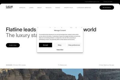 Screenshot of the Flatline Agency homepage