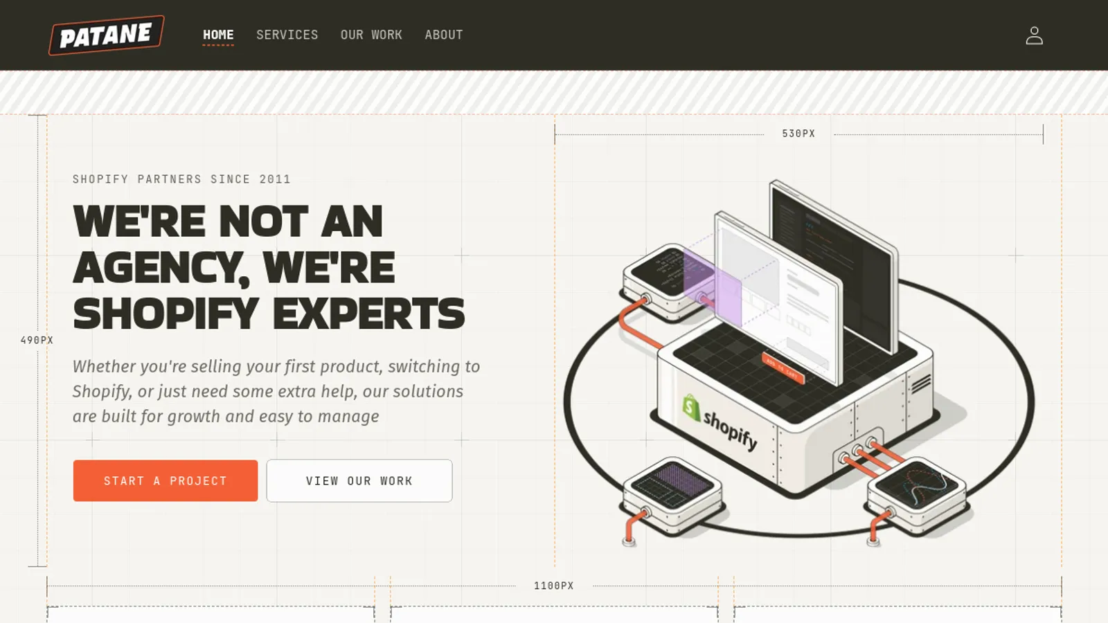 Screenshot of the PATANE homepage