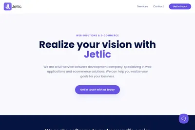 Screenshot of the Jetlic homepage