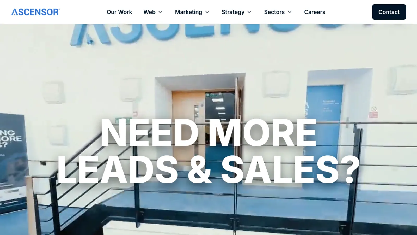 Screenshot of the Ascensor homepage