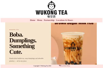 WUKONG TEA website homepage