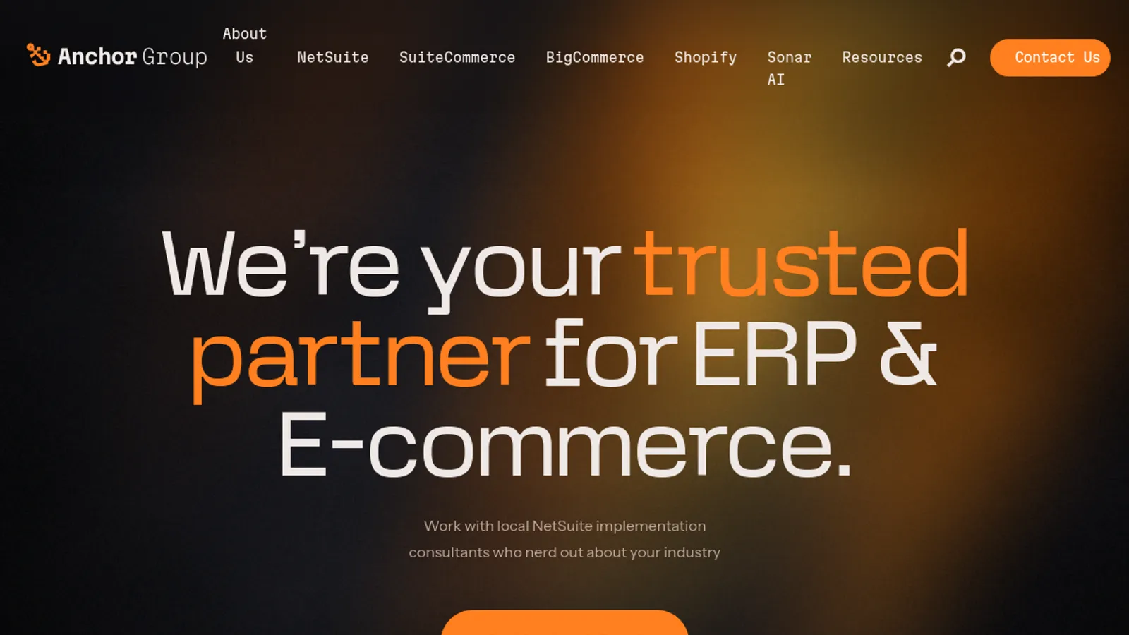 Screenshot of the Anchor Group homepage