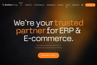 Screenshot of the Anchor Group homepage