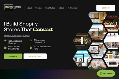 Screenshot of the Unrestrained Commerce homepage