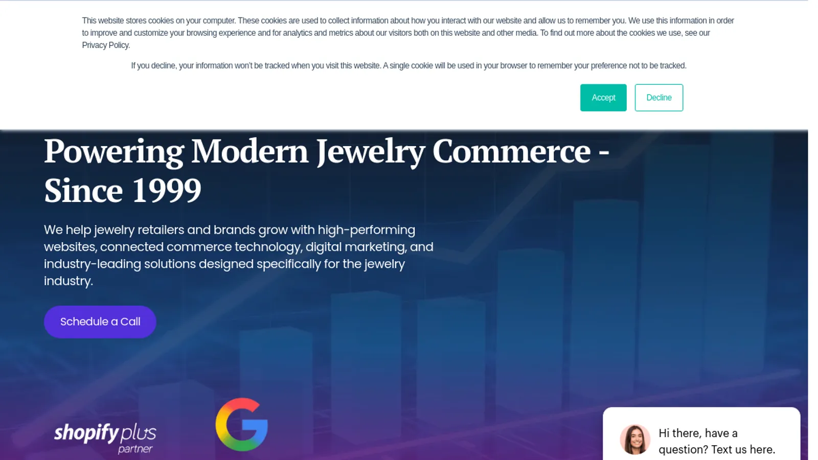 Screenshot of the GemFind Digital Solutions homepage