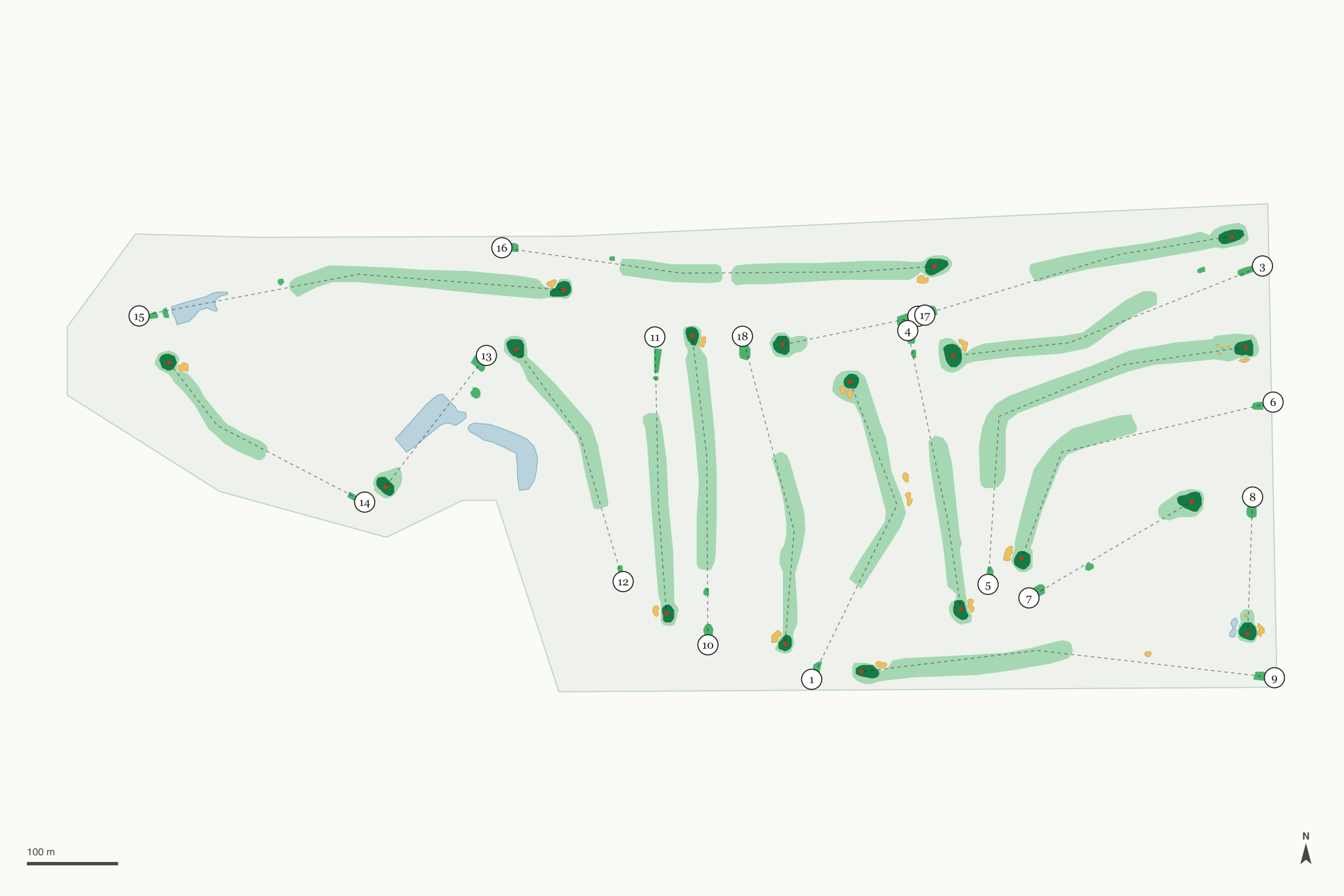Map of Cedar Lake Golf Course