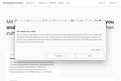 Screenshot of the foryouandyourcustomers homepage