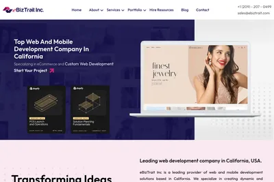 Screenshot of the eBizTrait Inc homepage