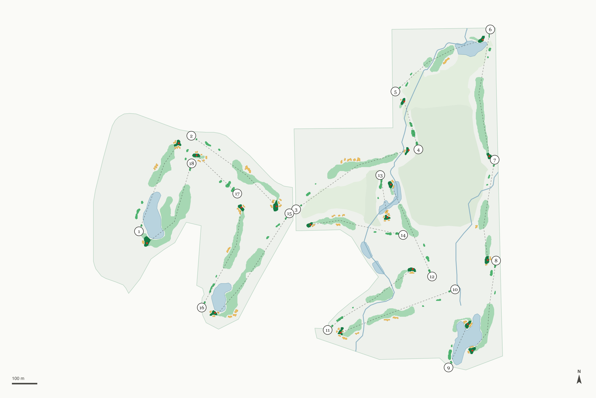 Map of The Bear Golf Course