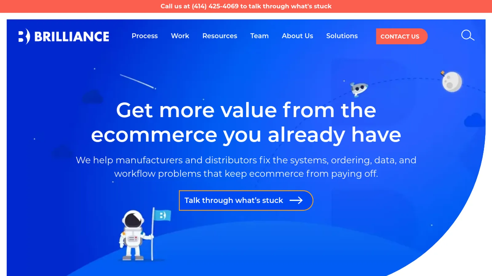 Screenshot of the Brilliance Business Solutions homepage