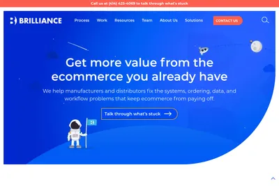 Screenshot of the Brilliance Business Solutions homepage