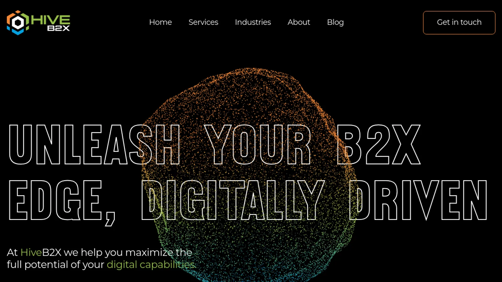Screenshot of the HiveB2X, LLC homepage