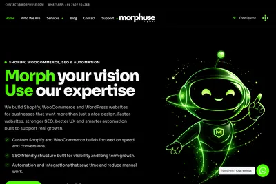 Screenshot of the Morphuse Digital homepage