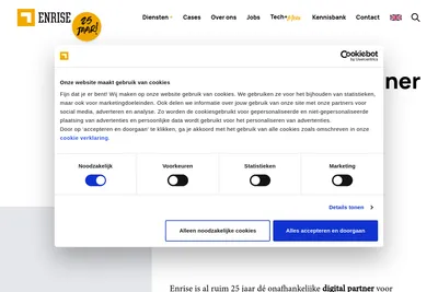Screenshot of the Enrise homepage