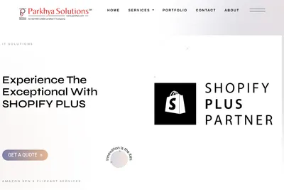 Screenshot of the Parkhya Solutions homepage